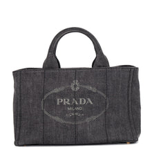 Load image into Gallery viewer, PRADA Canapa 2WAY Tote Bag Black1BG642 Denim Size Medium