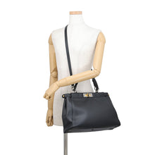 Load image into Gallery viewer, FENDI Peekaboo 2way Handbag Black8BN226 Leather Size regular
