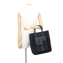 Load image into Gallery viewer, Dior Oblique Jacquard Saddle Tote Bag (2-Way Bag) Black1ADSH241YKS_H03E Canvas Leather