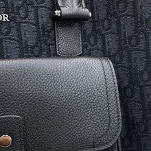Load image into Gallery viewer, Dior Oblique Jacquard Saddle Tote Bag (2-Way Bag) Black1ADSH241YKS_H03E Canvas Leather
