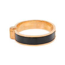 将图像加载到图库查看器中,HERMES Charniere Bangle Size PM Black/Gold Metal