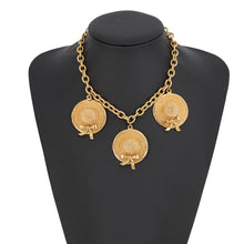 Load image into Gallery viewer, CHANEL Hat motif triple necklace Gold Metal