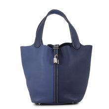 Load image into Gallery viewer, HERMES Picotin Lock Casaque Blue Saphir/Blue Brighton Taurillon Clemence Size MM