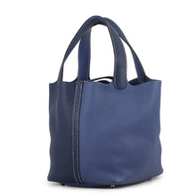 Load image into Gallery viewer, HERMES Picotin Lock Casaque Blue Saphir/Blue Brighton Taurillon Clemence Size MM