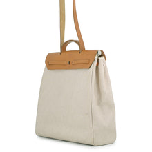 Load image into Gallery viewer, HERMES Herbag Ecru/Natural Toile H Vache Hunter Leather Size MM