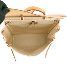 Load image into Gallery viewer, HERMES Herbag Ecru/Natural Toile H Vache Hunter Leather Size MM