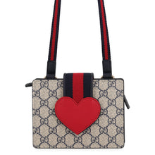 将图像加载到图库查看器中,GUCCI GG Supreme Children's Shoulder Bag Navy/Red/Beige793830 GG Supreme