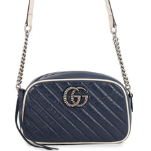 Load image into Gallery viewer, GUCCI GG Marmont Small Camera Bag Navy/White447632 Leather Size Small