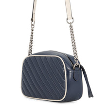 Load image into Gallery viewer, GUCCI GG Marmont Small Camera Bag Navy/White447632 Leather Size Small
