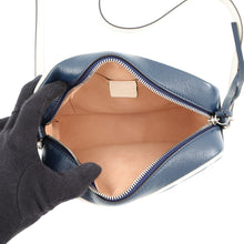 Load image into Gallery viewer, GUCCI GG Marmont Small Camera Bag Navy/White447632 Leather Size Small