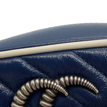 Load image into Gallery viewer, GUCCI GG Marmont Small Camera Bag Navy/White447632 Leather Size Small