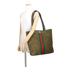 将图像加载到图库查看器中,GUCCI Ophidia Tote Bag Khaki834465 suede Size Medium