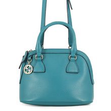 Load image into Gallery viewer, GUCCI Interlocking G 2WAY Bag Turquise Blue449661 Leather