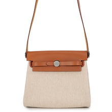 Load image into Gallery viewer, HERMES Herbag zip Ecru/Fauve Toile H Vache Hunter Leather Size Mini