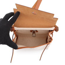 Load image into Gallery viewer, HERMES Herbag zip Ecru/Fauve Toile H Vache Hunter Leather Size Mini
