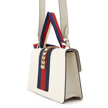 Load image into Gallery viewer, GUCCI Sylvie Shoulder Bag White/Navy/Red421882 Leather Canvas