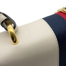 Load image into Gallery viewer, GUCCI Sylvie Shoulder Bag White/Navy/Red421882 Leather Canvas