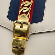 Load image into Gallery viewer, GUCCI Sylvie Shoulder Bag White/Navy/Red421882 Leather Canvas