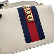 Load image into Gallery viewer, GUCCI Sylvie Shoulder Bag White/Navy/Red421882 Leather Canvas