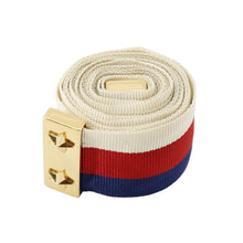 Load image into Gallery viewer, GUCCI Sylvie Shoulder Bag White/Navy/Red421882 Leather Canvas