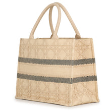 Load image into Gallery viewer, Dior Book tote Natural/BlackM1296ZSQD_M925 Raffia Size Medium