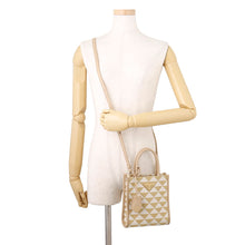 Load image into Gallery viewer, PRADA Symbol Embroidery 2-way Shoulder Bag Beige/White1BA355 Canvas Leather