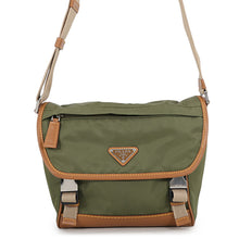 将图像加载到图库查看器中,PRADA Re-Nylon xSaffiano Leather Shoulder Bag Military Green2VD066_2CX2_F03UQ_V_OOO Nylon Leather Size Medium