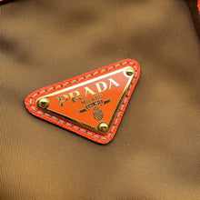 Load image into Gallery viewer, PRADA 2way Handbag Orange/Khaki Nylon Leather