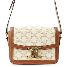 Load image into Gallery viewer, CELINE Triomphe Teen Shoulder Bag Ivory/Brown188882 PVC Leather