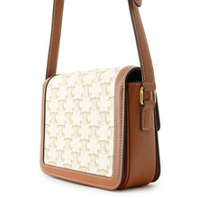 Load image into Gallery viewer, CELINE Triomphe Teen Shoulder Bag Ivory/Brown188882 PVC Leather
