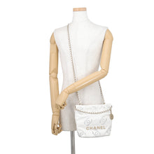 Load image into Gallery viewer, CHANEL CHANEL 22 Perforated Chain Shoulder Bag WhiteAS3980-B19648-10601 Shiny Calf Leather Size Mini
