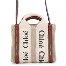 将图像加载到图库查看器中,Chloe Woody Nano Shoulder Beige/BrownCHC22AP235 Canvas Leather