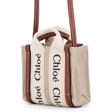 将图像加载到图库查看器中,Chloe Woody Nano Shoulder Beige/BrownCHC22AP235 Canvas Leather