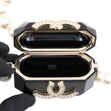 Load image into Gallery viewer, CHANEL DecaCoco RhinestonePearl AirPods Case BlackAB6425 Plastic Faux Pearl Rhinestone