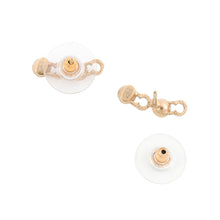Load image into Gallery viewer, CHANEL COCO logo earrings Gold Metal Faux Pearl