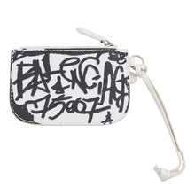 将图像加载到图库查看器中,BALENCIAGA Le Cagol Coin Purse Graffiti Print White/Black776769 Leather