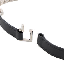 Load image into Gallery viewer, HERMES Camden Chain Bracelet Size T4 Black/Shiver Leather Metal