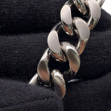 Load image into Gallery viewer, HERMES Camden Chain Bracelet Size T4 Black/Shiver Leather Metal