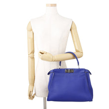 Load image into Gallery viewer, FENDI Selleria Peekaboo 2WAY Bag Regular Blue8BN226 Leather