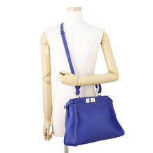 Load image into Gallery viewer, FENDI Selleria Peekaboo 2WAY Bag Regular Blue8BN226 Leather