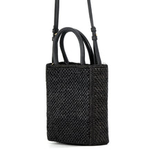 将图像加载到图库查看器中,LOEWE Standard A5 Tote 2-Way Bag Black/WhiteA563S30X09 1102 Raffia Leather