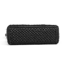 将图像加载到图库查看器中,LOEWE Standard A5 Tote 2-Way Bag Black/WhiteA563S30X09 1102 Raffia Leather