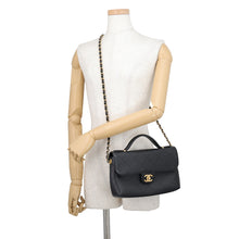 Load image into Gallery viewer, CHANEL Mini Matelasse Top Handle ChainShoulder BlackAS5776 Caviar Leather