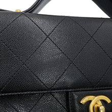 Load image into Gallery viewer, CHANEL Mini Matelasse Top Handle ChainShoulder BlackAS5776 Caviar Leather