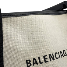 Load image into Gallery viewer, BALENCIAGA Navy Cabas Tote Bag Natural/Black339933 Canvas Size S