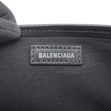 Load image into Gallery viewer, BALENCIAGA Navy Cabas Tote Bag Natural/Black339933 Canvas Size S