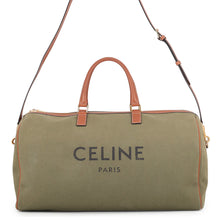 Load image into Gallery viewer, CELINE Logo Travel Bag Khaki/Brown Canvas Leather