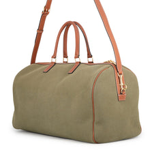 Load image into Gallery viewer, CELINE Logo Travel Bag Khaki/Brown Canvas Leather