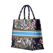 Load image into Gallery viewer, Dior D Constellation Book Tote Navy/Multicolor Canvas Size Large