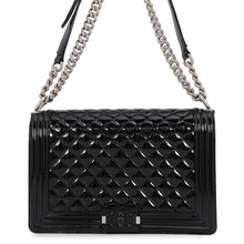 将图像加载到图库查看器中,CHANEL Boy Chanel ChainShoulder Bag BlackA92193 Patent Leather Leather Size Large